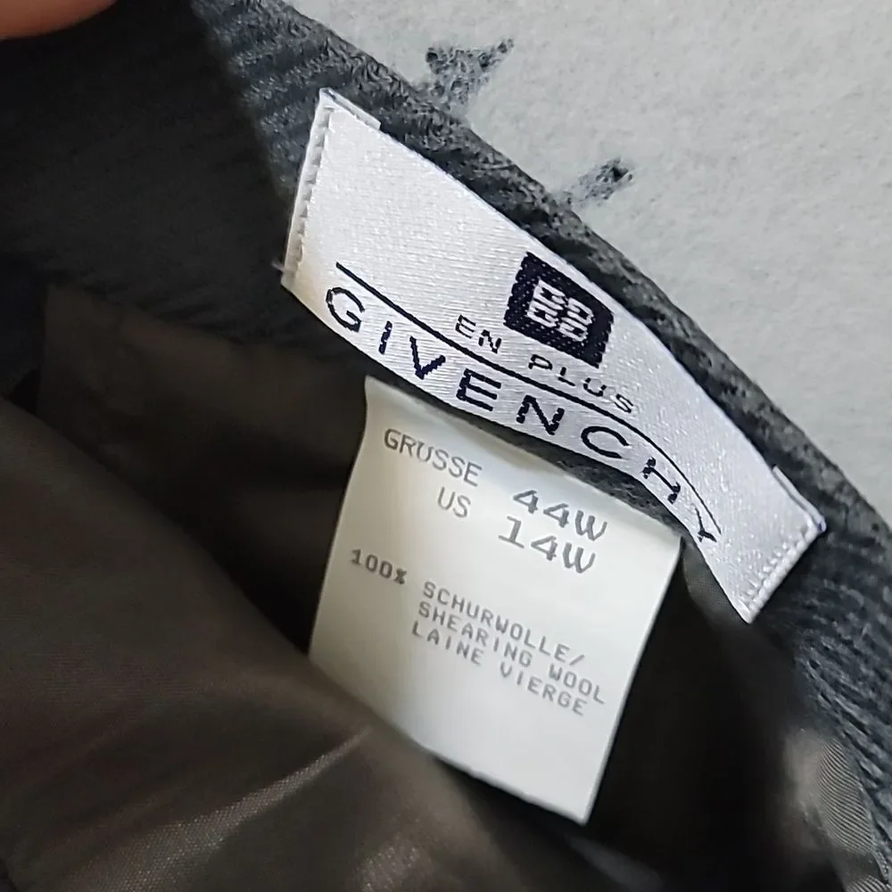 Givenchy 100% Wool Gray Midi Skirt Size 14W - Picture 6 of 7